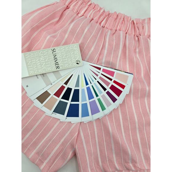 Vintage 80's Violeta Pink & White Striped Shorts – Size S (Waist 12”) - Picture 4 of 4